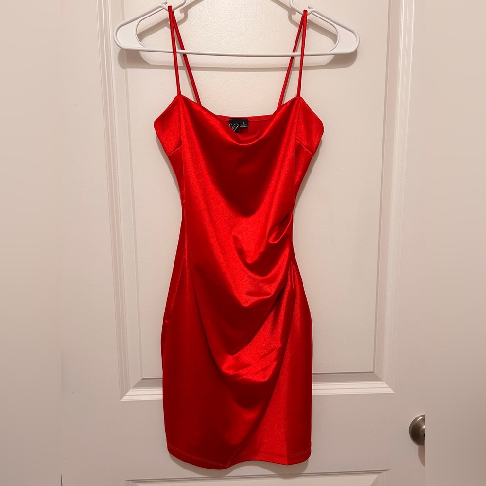 Windsor Radiant Red Satin Mini Dress